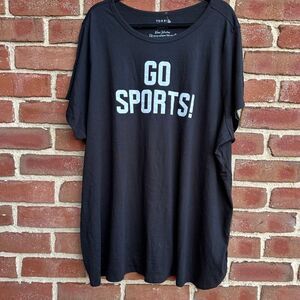 Torrid GO SPORTS Graphic Tee Black Classic Fit Short Sleeve Size 5 NEW